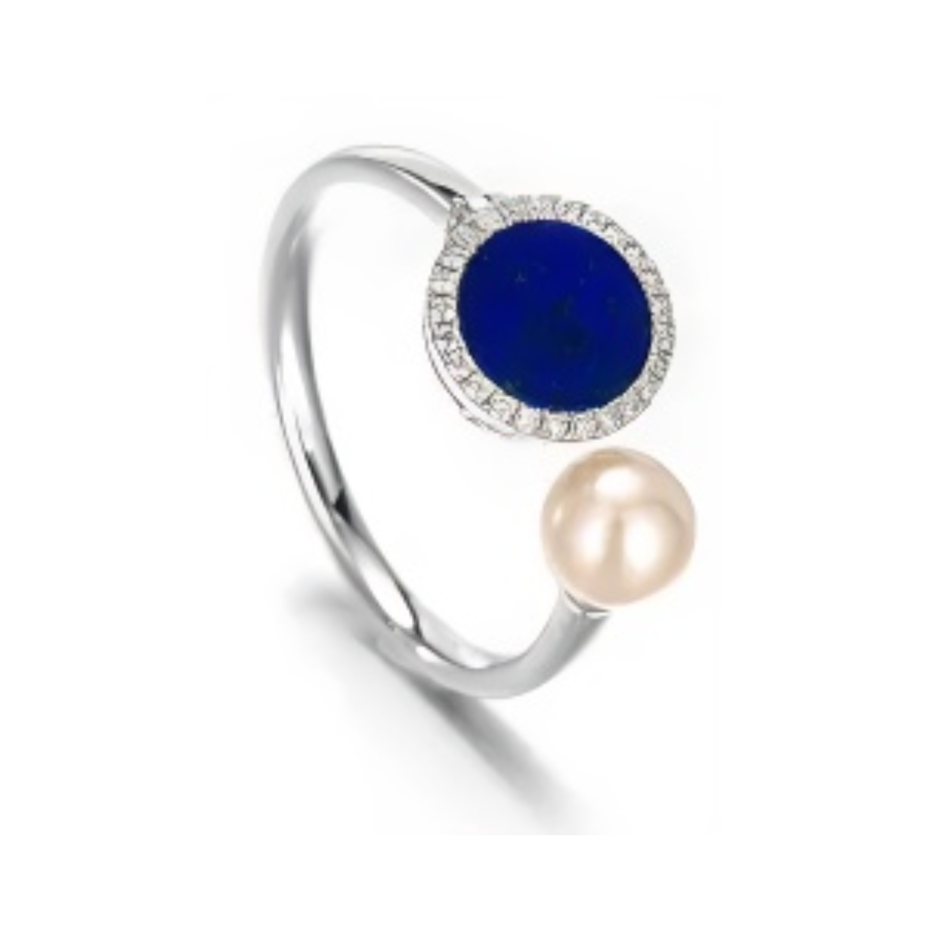 PEARL & DIAMOND JEWELLERY LAPIS STONE RING