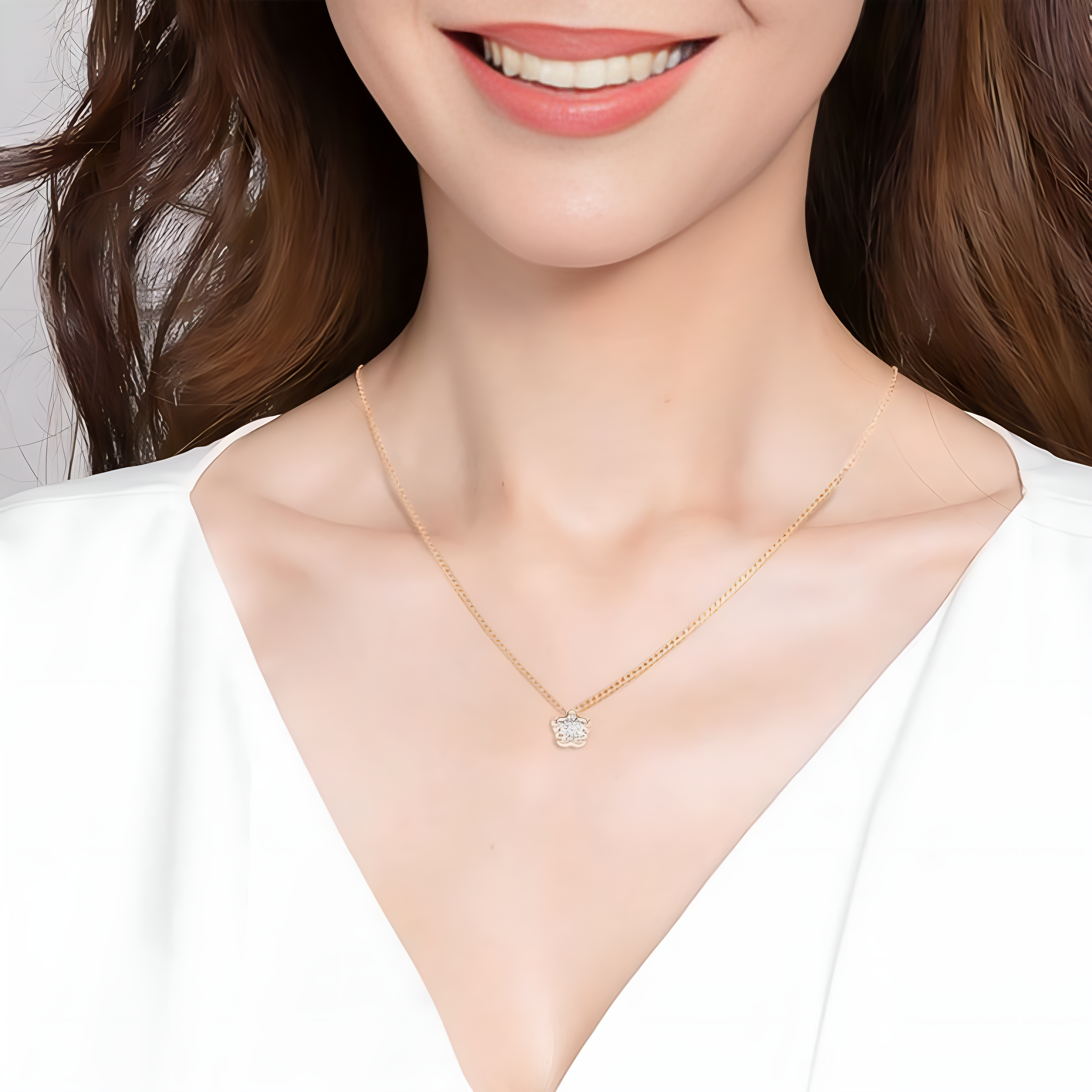 Sunshine Star Necklace with 18K Gold with Diamonds