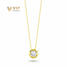 Load image into Gallery viewer, Sunshine Round Necklace in 18K Gold with Diamonds
