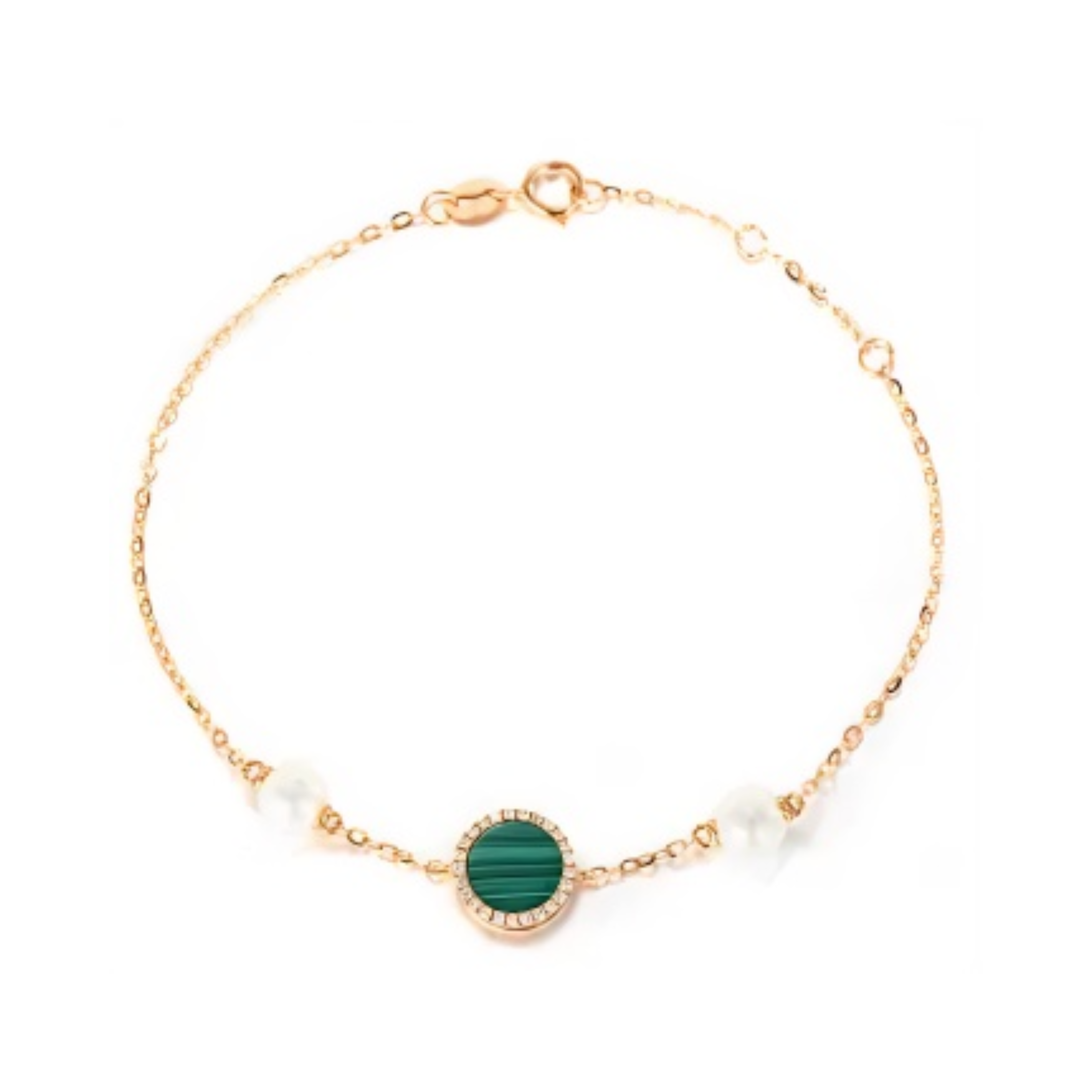 PEARL & DIAMOND JEWELLERY MALACHITE STONE BRACELET