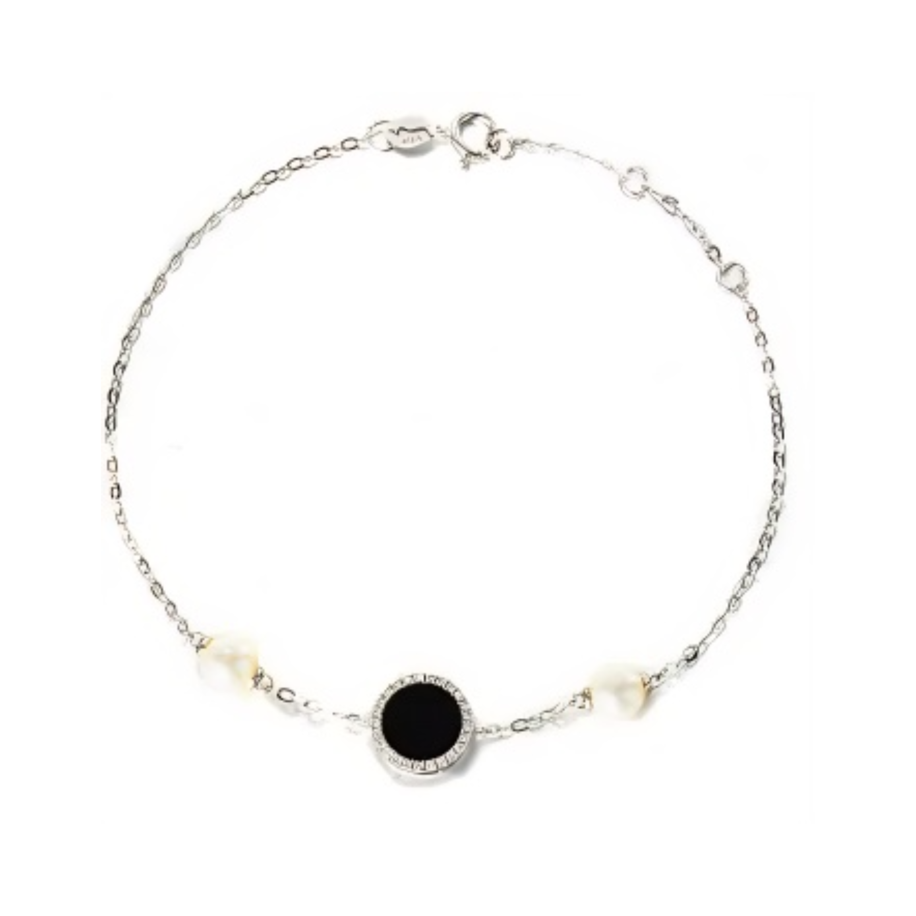 PEARL & DIAMOND JEWELLERY BLACK ONYX STONE BRACELET