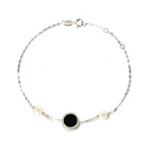 Load image into Gallery viewer, PEARL &amp; DIAMOND JEWELLERY BLACK ONYX STONE BRACELET
