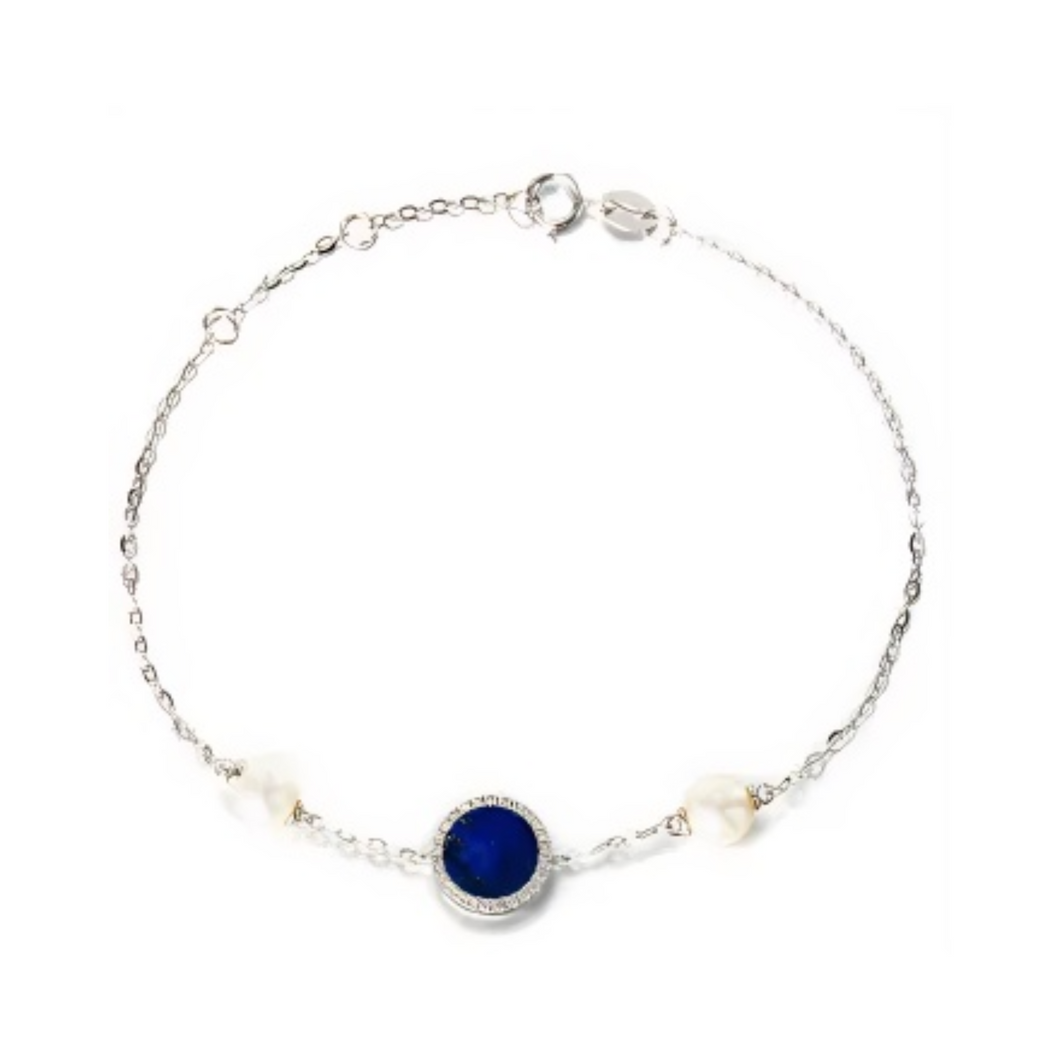 PEARL & DIAMOND JEWELLERY LAPIS STONE BRACELET