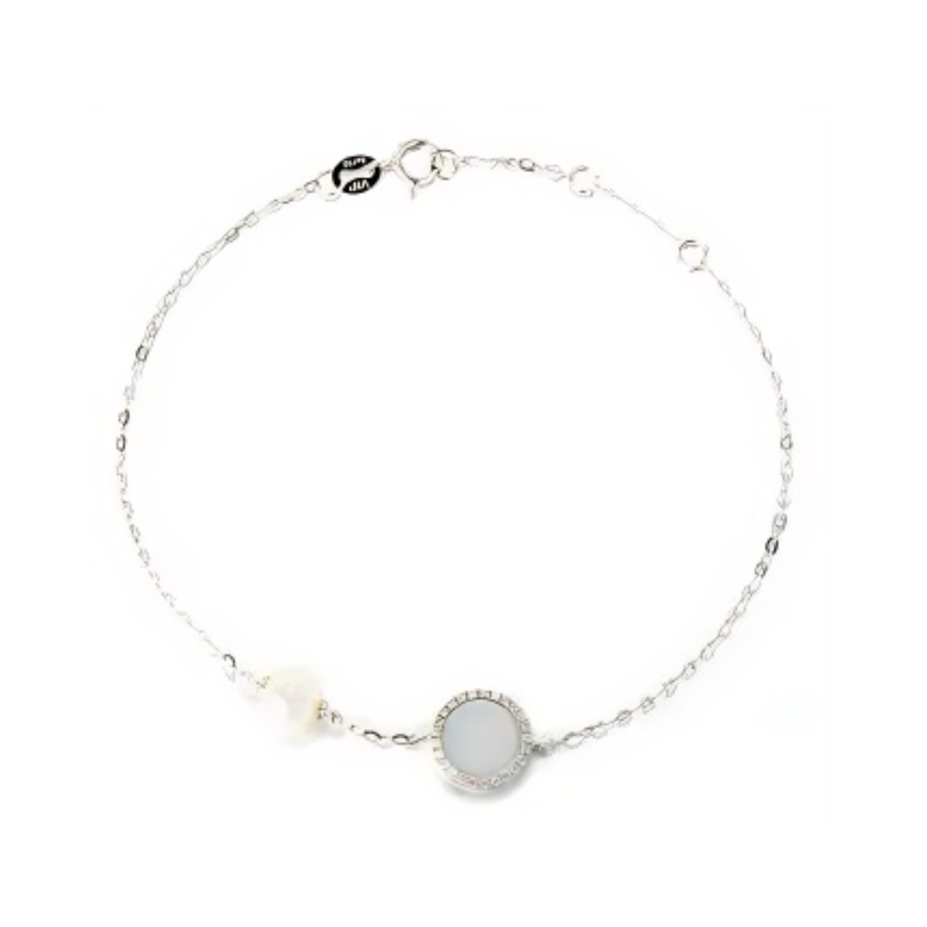 PEARL & DIAMOND JEWELLERY WHITE MOTHER OF PEARL STONE BRACELET