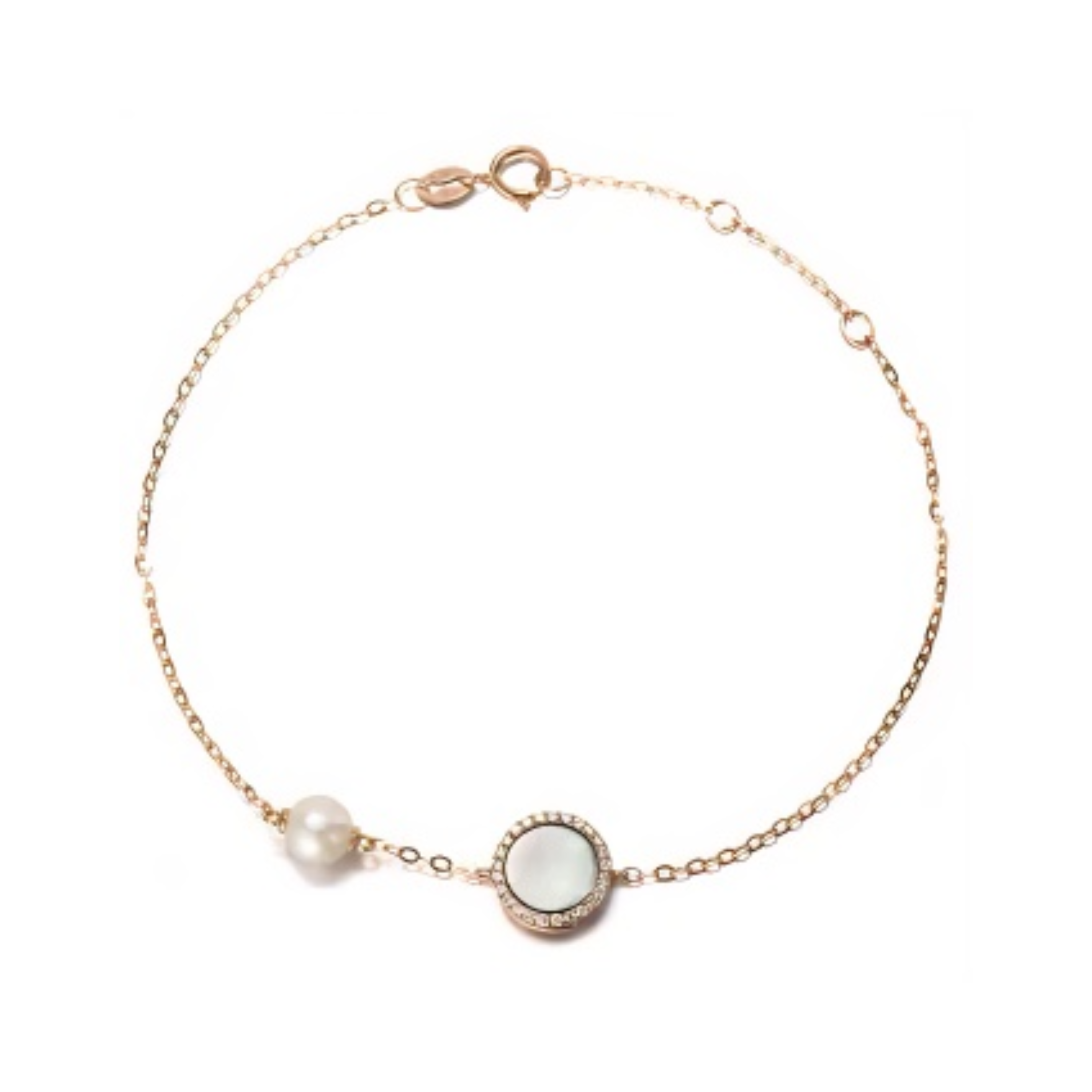 PEARL & DIAMOND JEWELLERY WHITE MOTHER OF PEARL STONE BRACELET