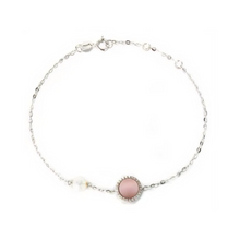 Load image into Gallery viewer, PEARL &amp; DIAMOND JEWELLERY PINK MOTHER OF PEARL STONE BRACELET
