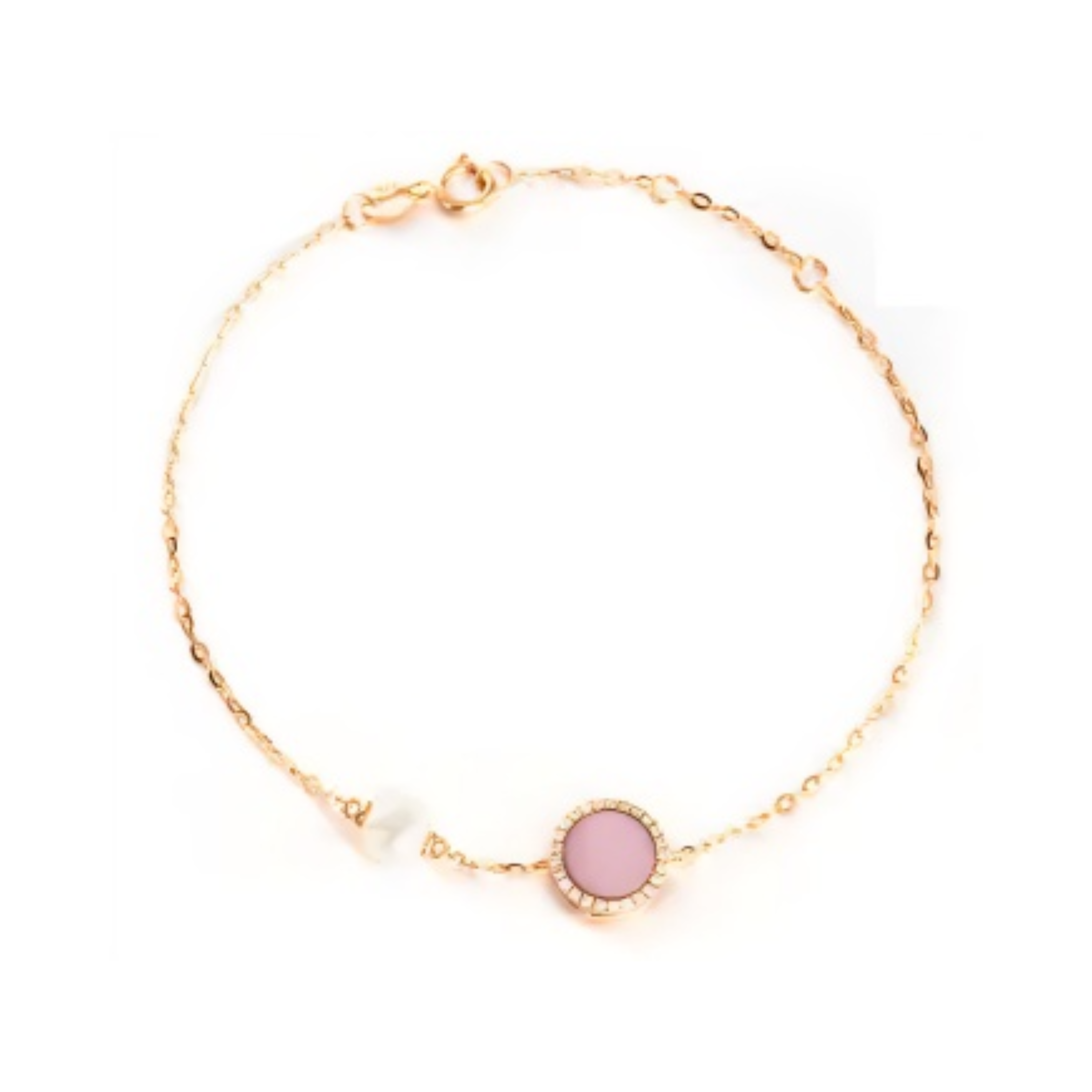 PEARL & DIAMOND JEWELLERY PINK MOTHER OF PEARL STONE BRACELET