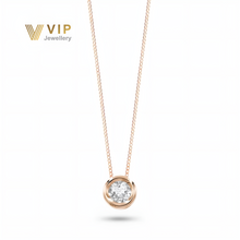 Load image into Gallery viewer, Sunshine Round Necklace in 18K Gold with Diamonds
