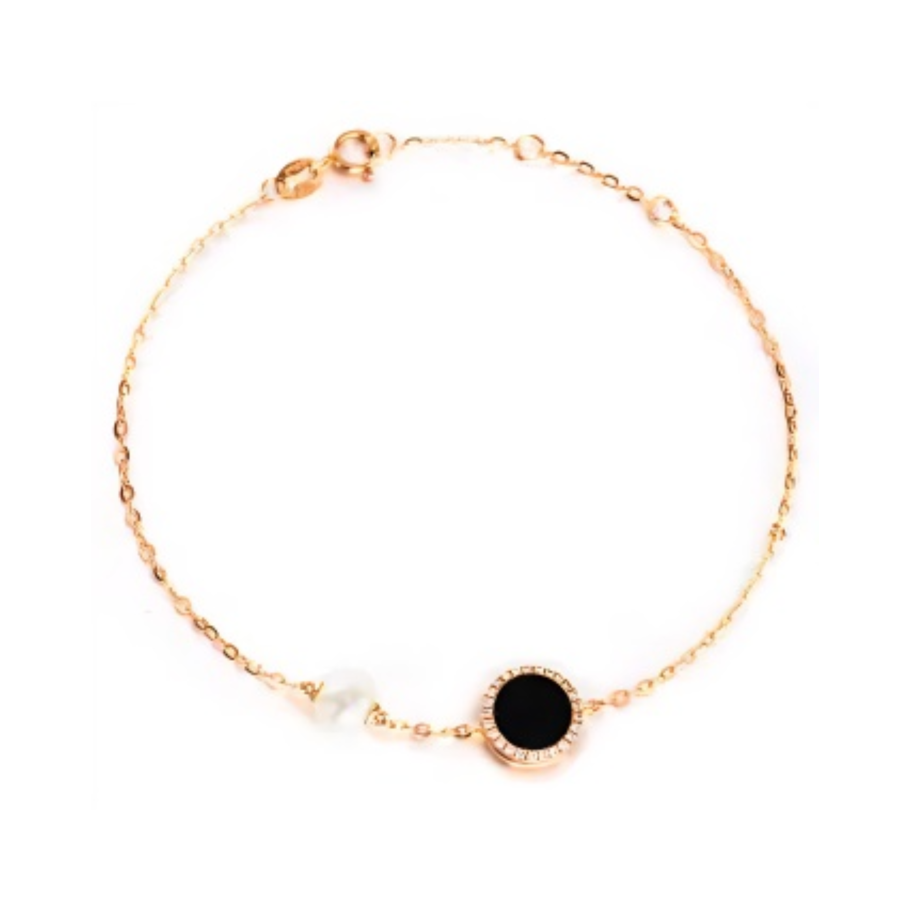 PEARL & DIAMOND JEWELLERY BLACK ONYX STONE BRACELET