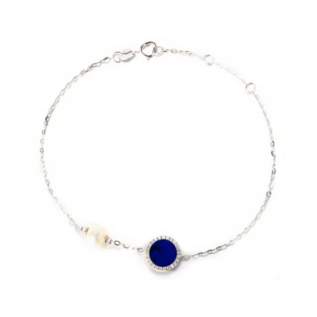 PEARL & DIAMOND JEWELLERY LAPIS STONE BRACELET