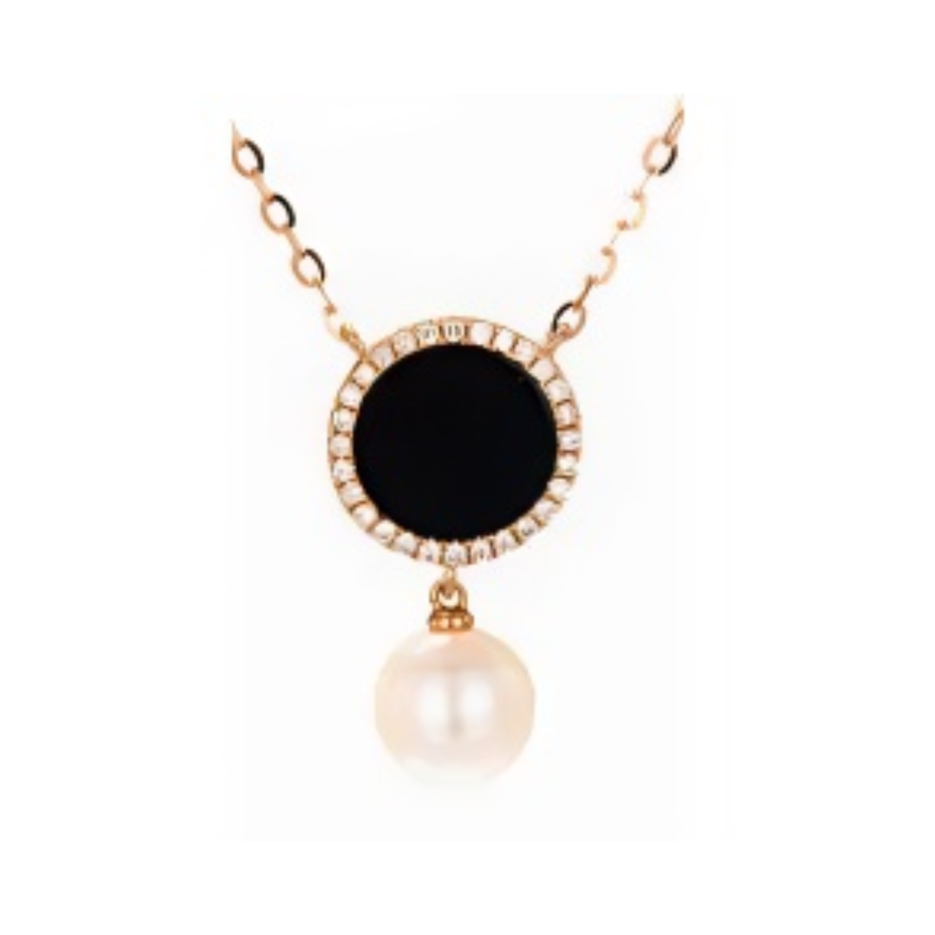 PEARL & DIAMOND JEWELLERY BLACK ONYX STONE NECKLACE