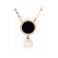 Load image into Gallery viewer, PEARL &amp; DIAMOND JEWELLERY BLACK ONYX STONE NECKLACE
