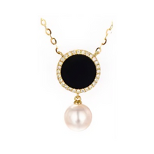 Load image into Gallery viewer, PEARL &amp; DIAMOND JEWELLERY BLACK ONYX STONE NECKLACE
