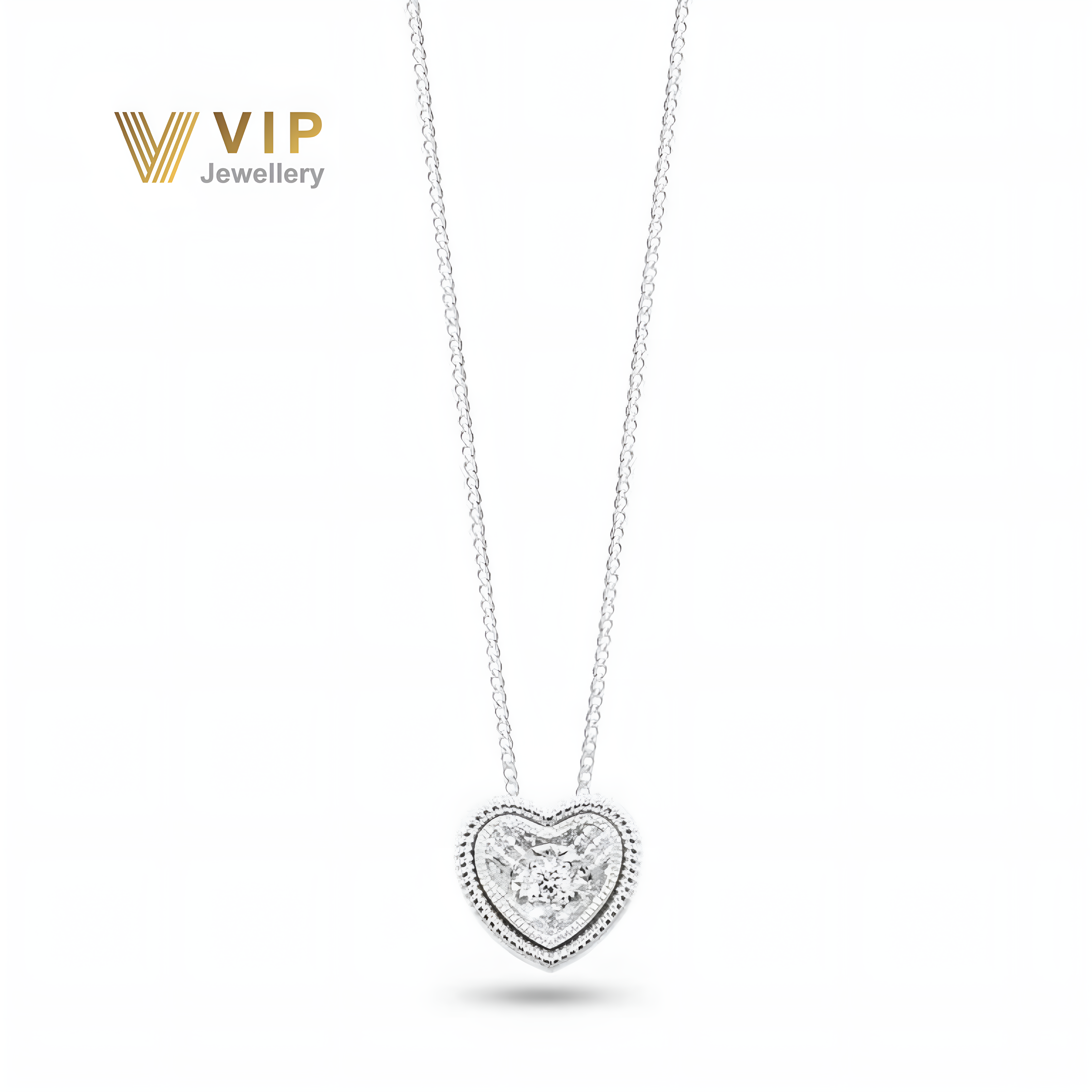 Sunshine Heart Necklace in 18K Gold with Diamonds