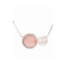 Load image into Gallery viewer, PEARL &amp; DIAMOND JEWELLERY PINK MOTHER OF PEARL STONE NECKLACE
