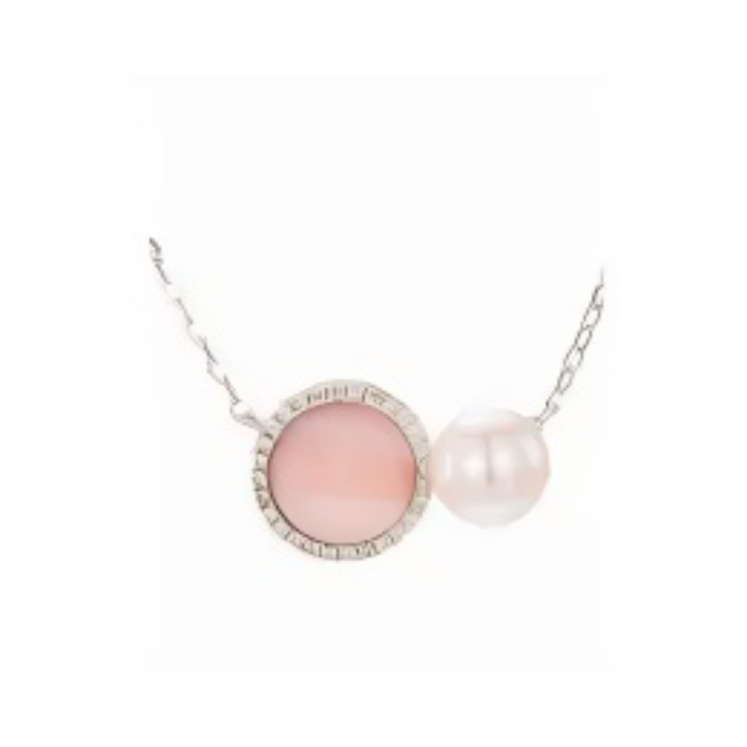 PEARL & DIAMOND JEWELLERY PINK MOTHER OF PEARL STONE NECKLACE