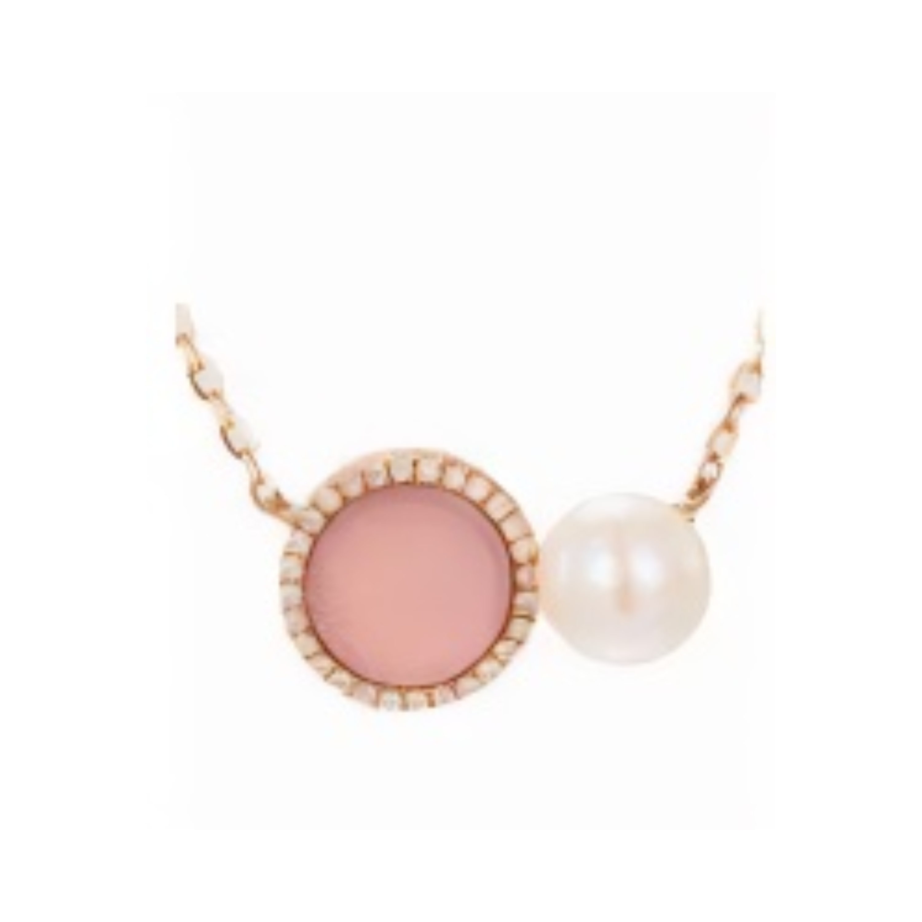 PEARL & DIAMOND JEWELLERY PINK MOTHER OF PEARL STONE NECKLACE