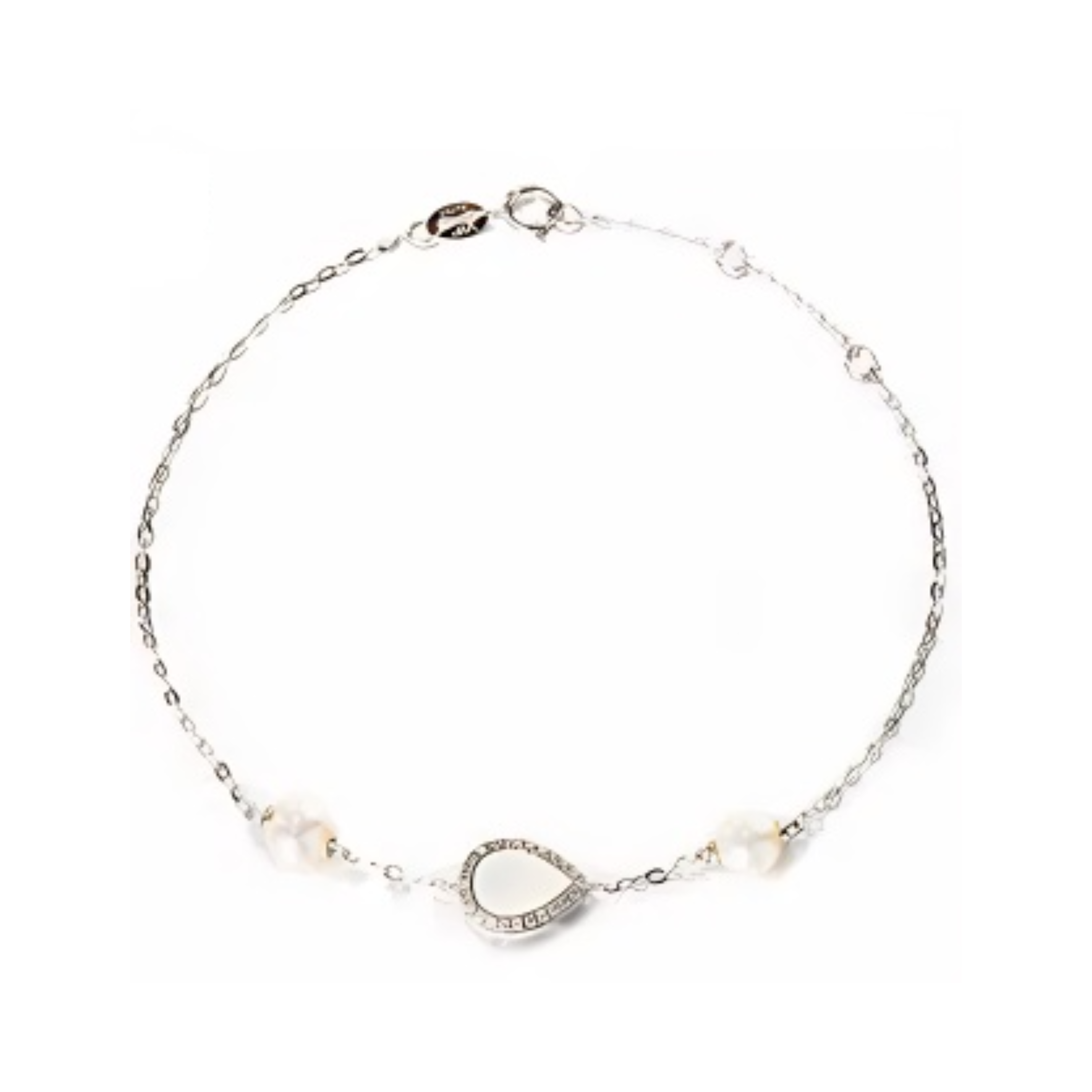 PEARL & DIAMOND JEWELLERY WHITE MOTHER OF PEARL STONE BRACELET