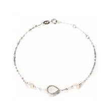 Load image into Gallery viewer, PEARL &amp; DIAMOND JEWELLERY WHITE MOTHER OF PEARL STONE BRACELET
