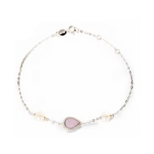 Load image into Gallery viewer, PEARL &amp; DIAMOND JEWELLERY PINK MOTHER OF PEARL STONE BRACELET
