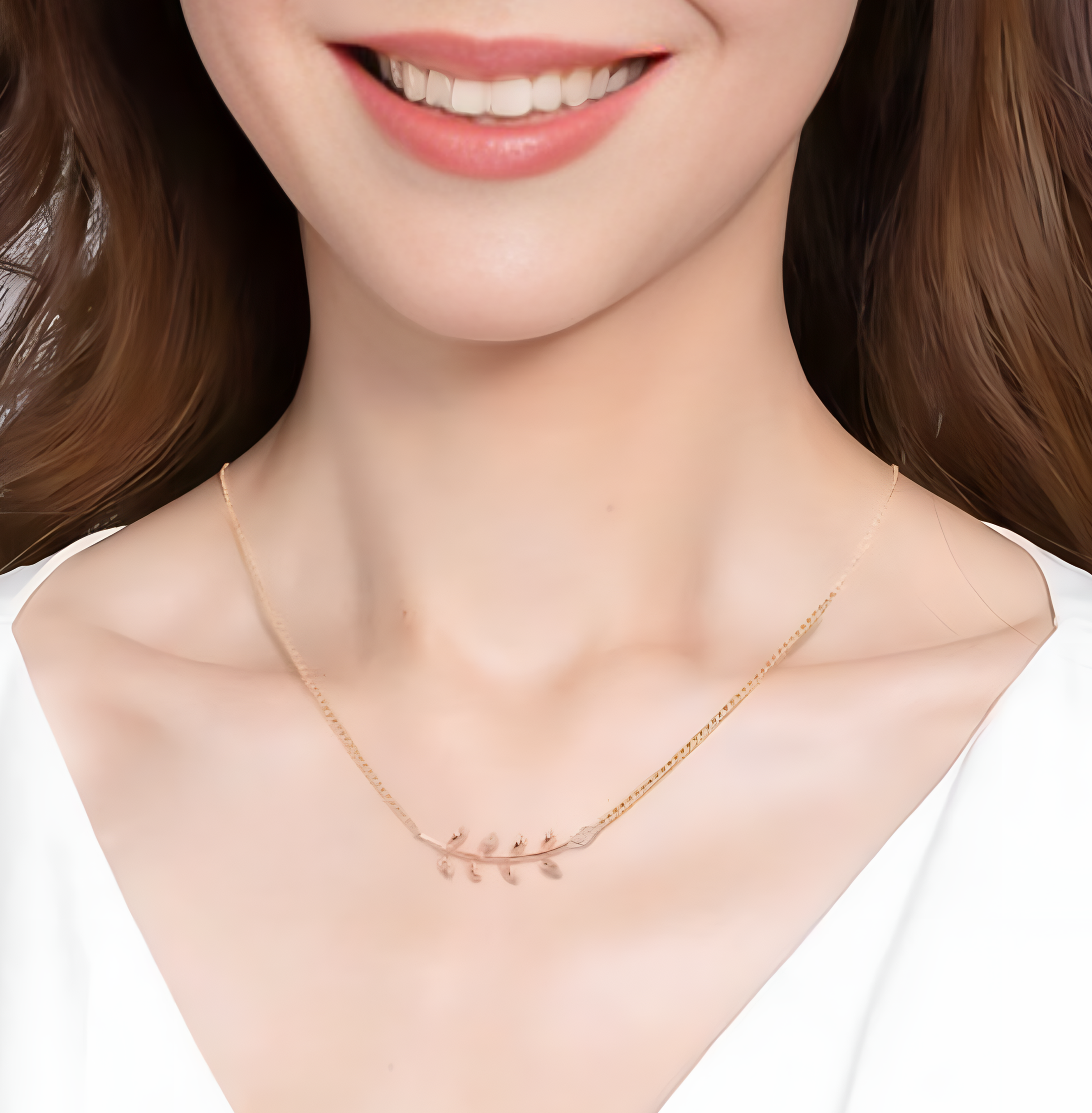 Pristine Vine Pendant in 18K White Gold with Diamonds