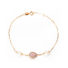 Load image into Gallery viewer, PEARL &amp; DIAMOND JEWELLERY PINK MOTHER OF PEARL STONE BRACELET
