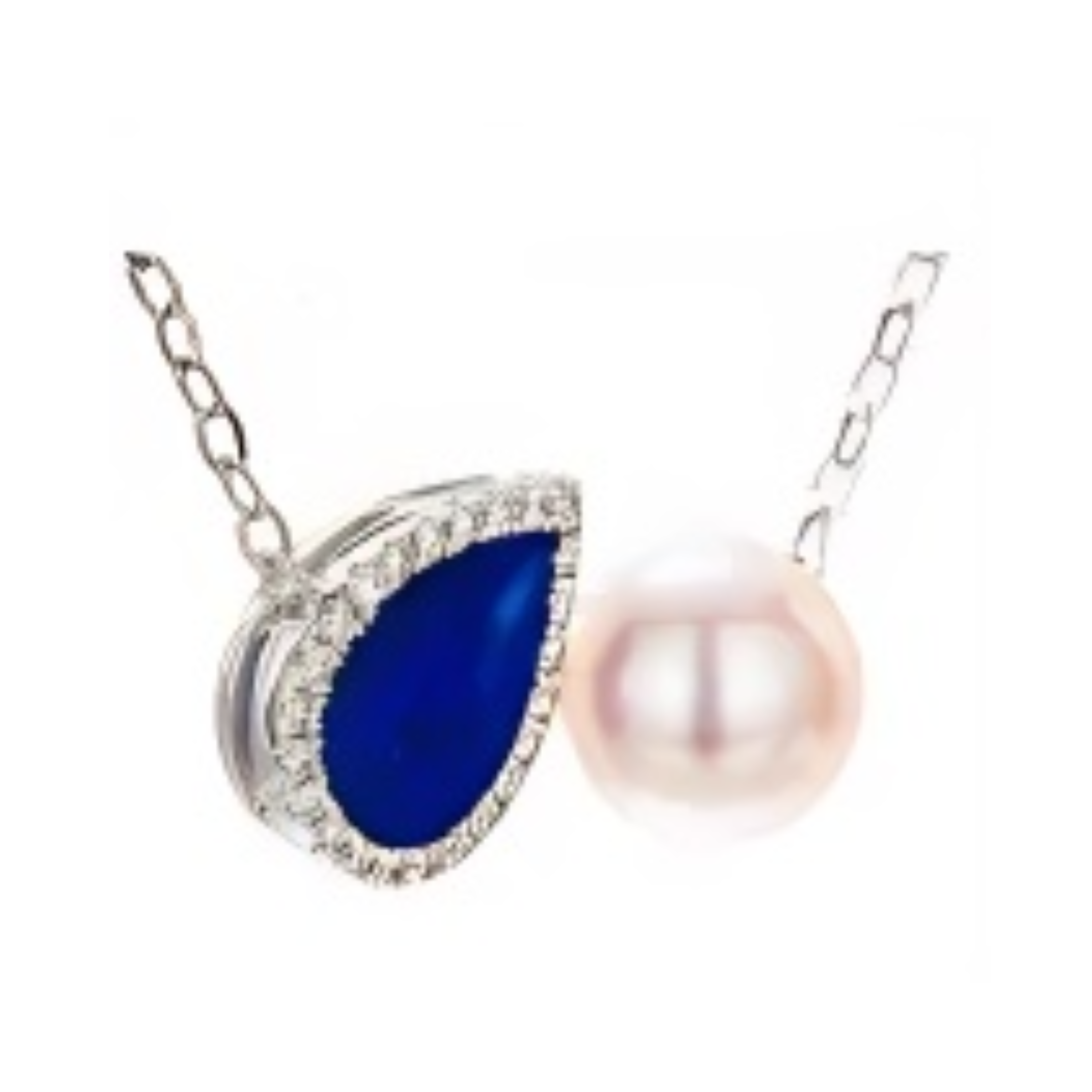 PEARL & DIAMOND JEWELLERY LAPIS STONE NECKLACE