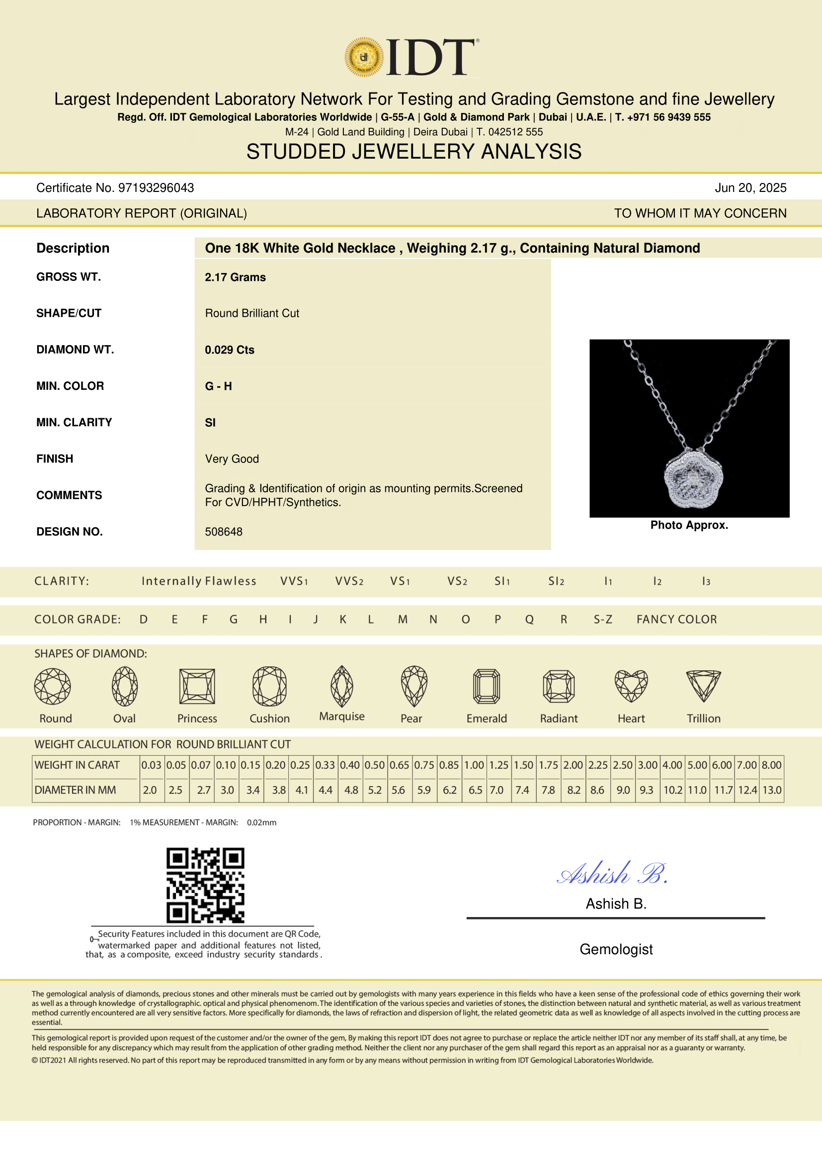 DIAMOND JEWELLERY NECKLACE