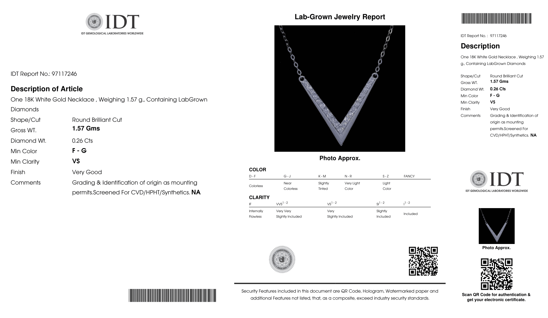 ONE 18K GOLD AND LABGROWN DIAMONDS NECKLACE