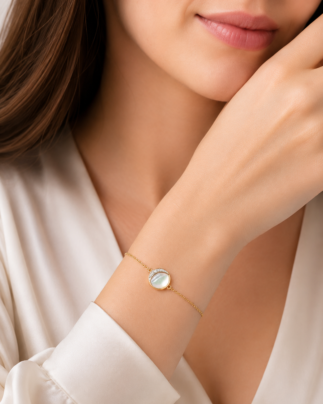 Diamond Pearl Jewellery Bracelet