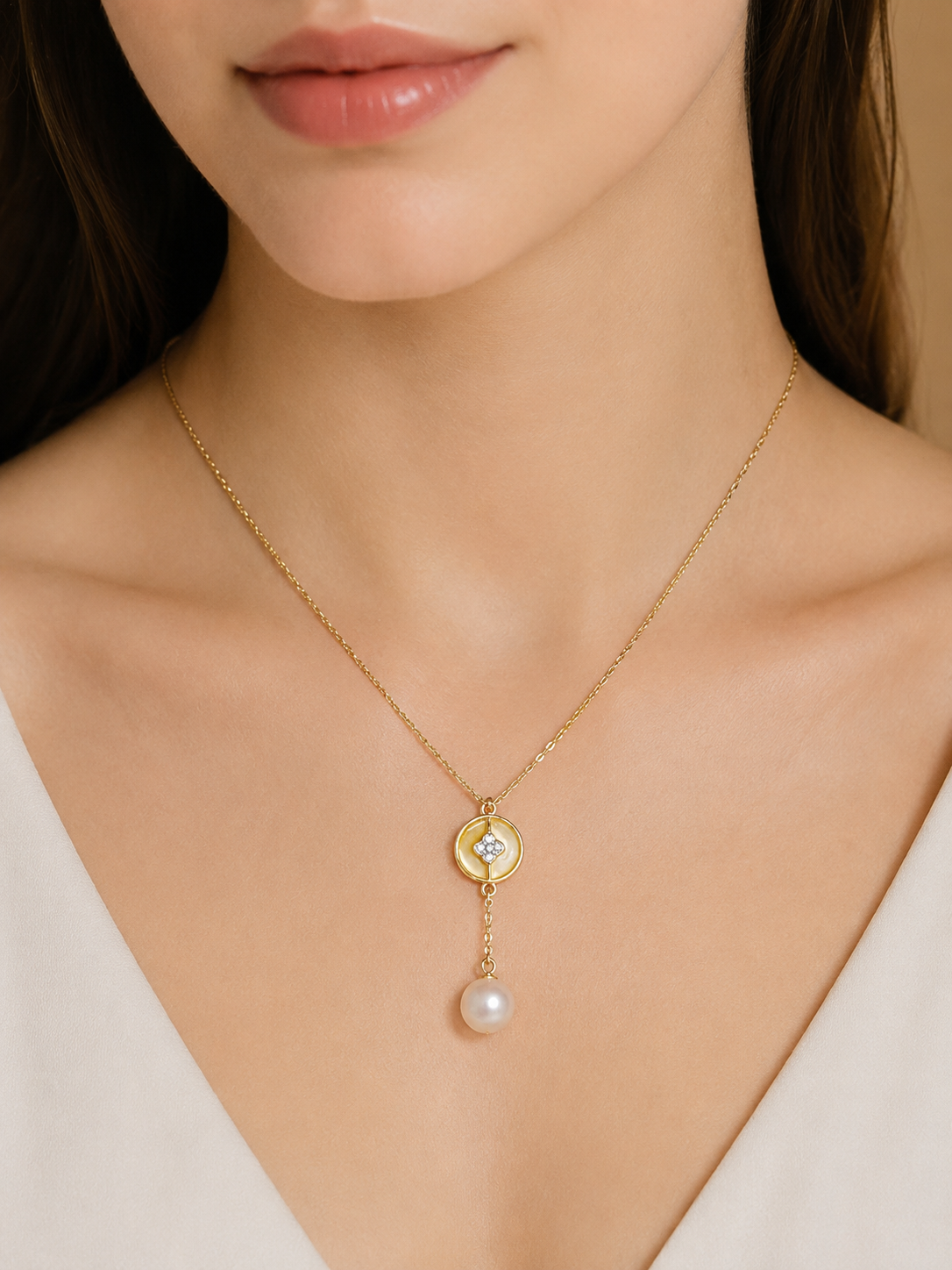 Diamond Pearl Jewellery Necklace