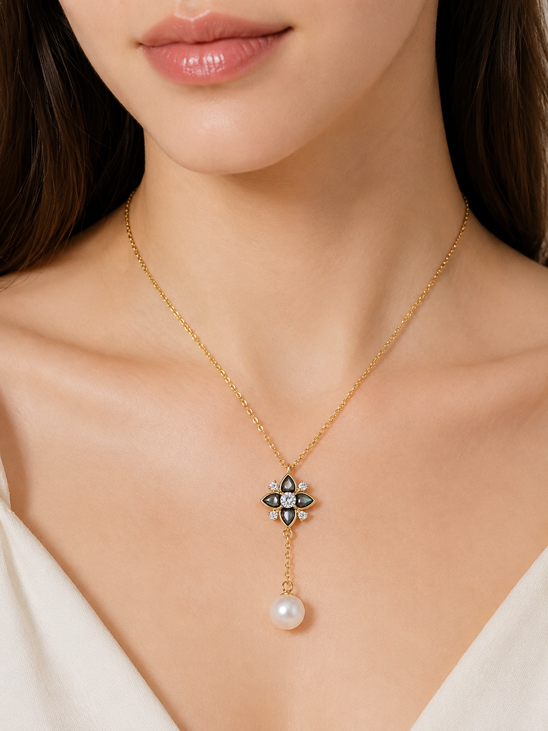 Diamond Pearl Jewellery Necklace