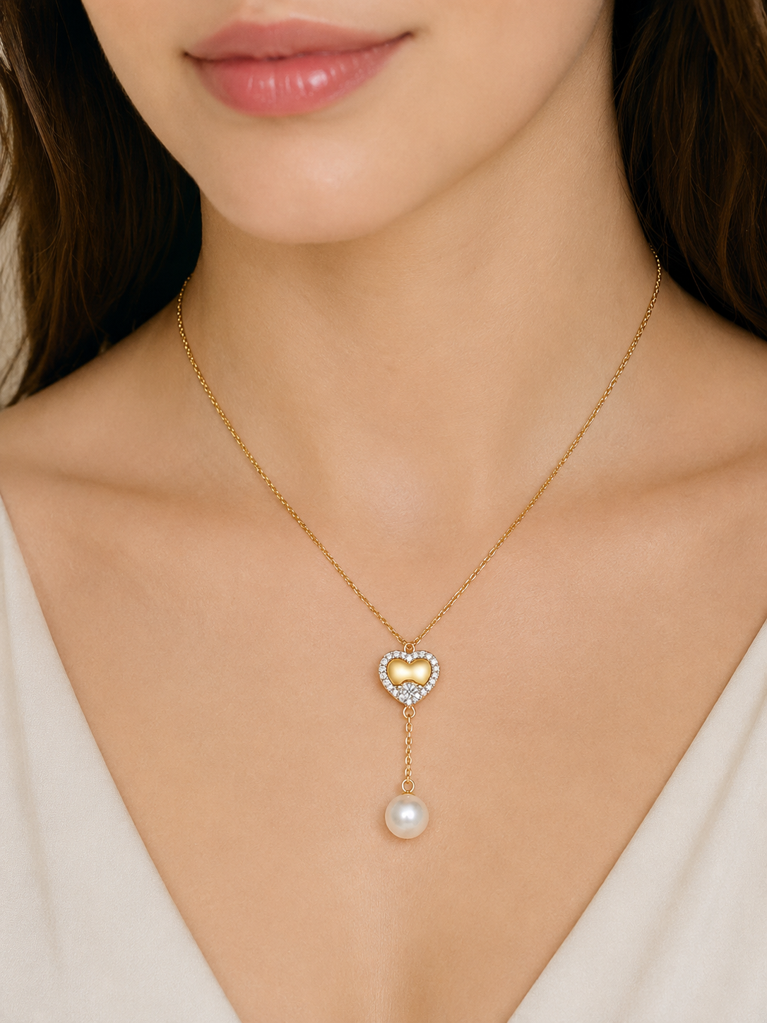 Diamond Pearl Jewellery Necklace