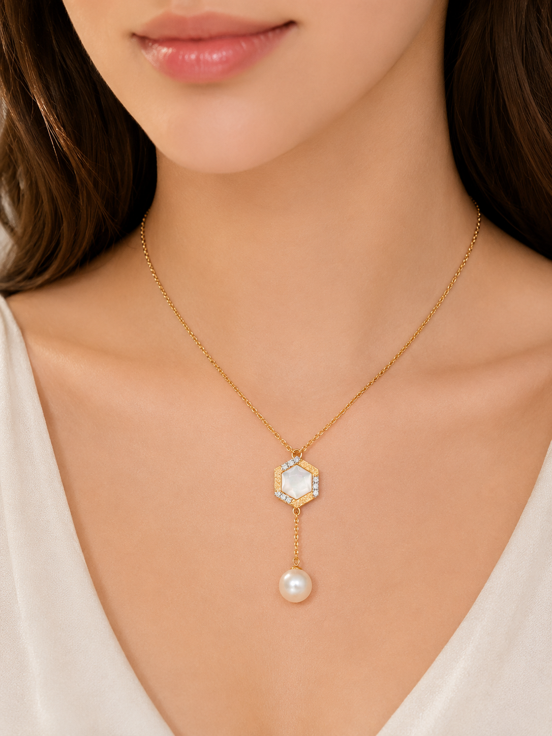 Diamond Pearl Jewellery Necklace