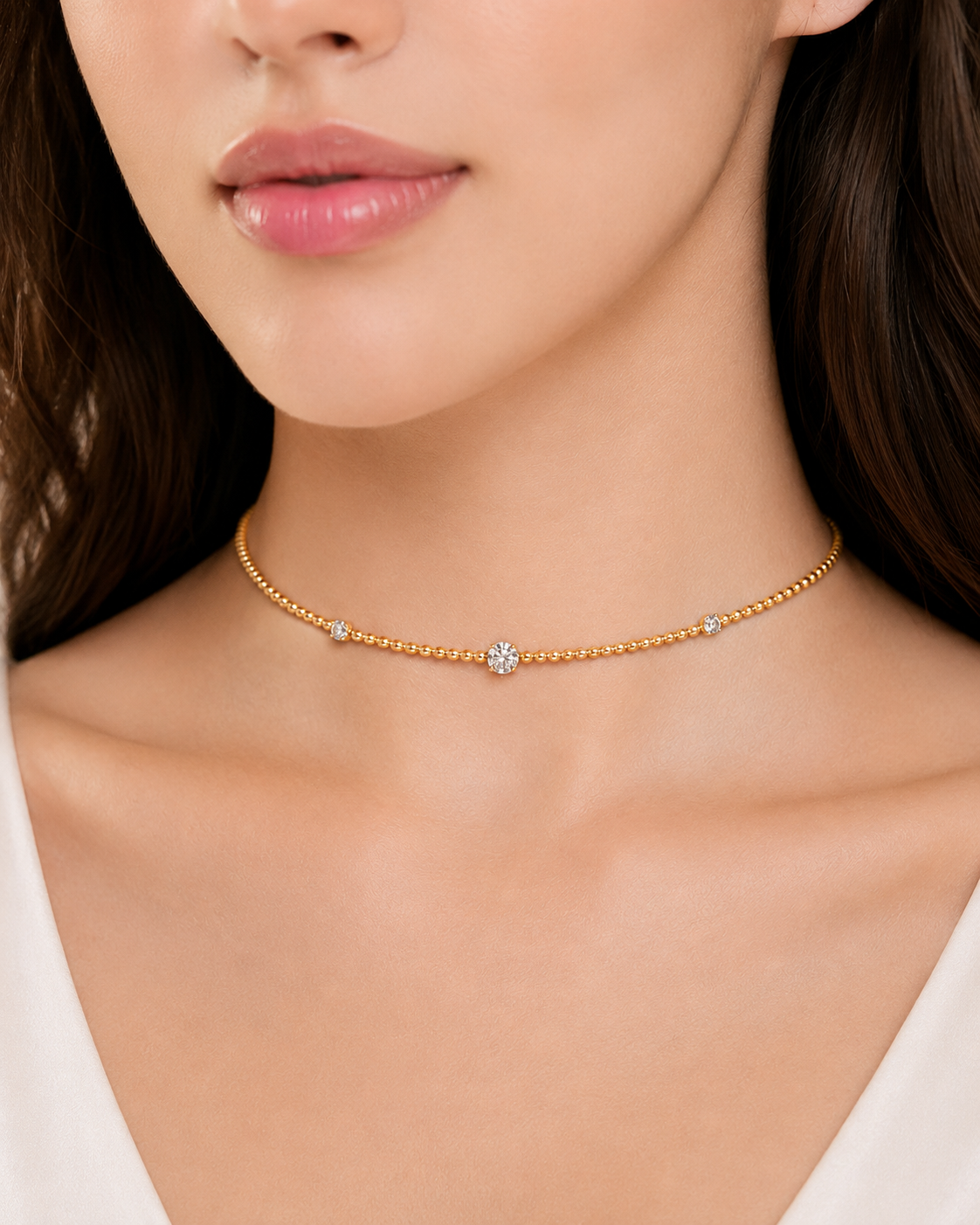 Diamond Pearl Jewellery Necklace Choker