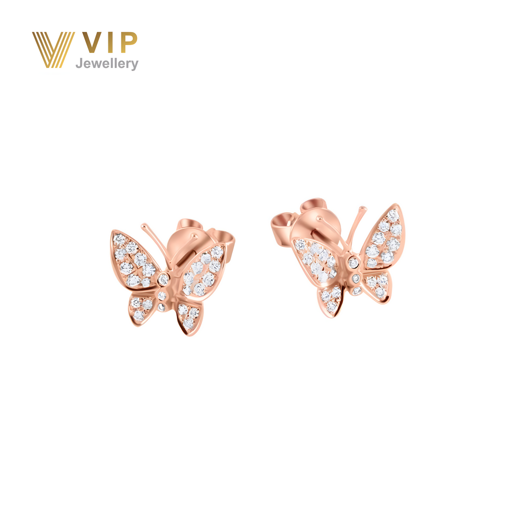 Pristine Flora Earrings in 18K Rose Gold with Diamonds