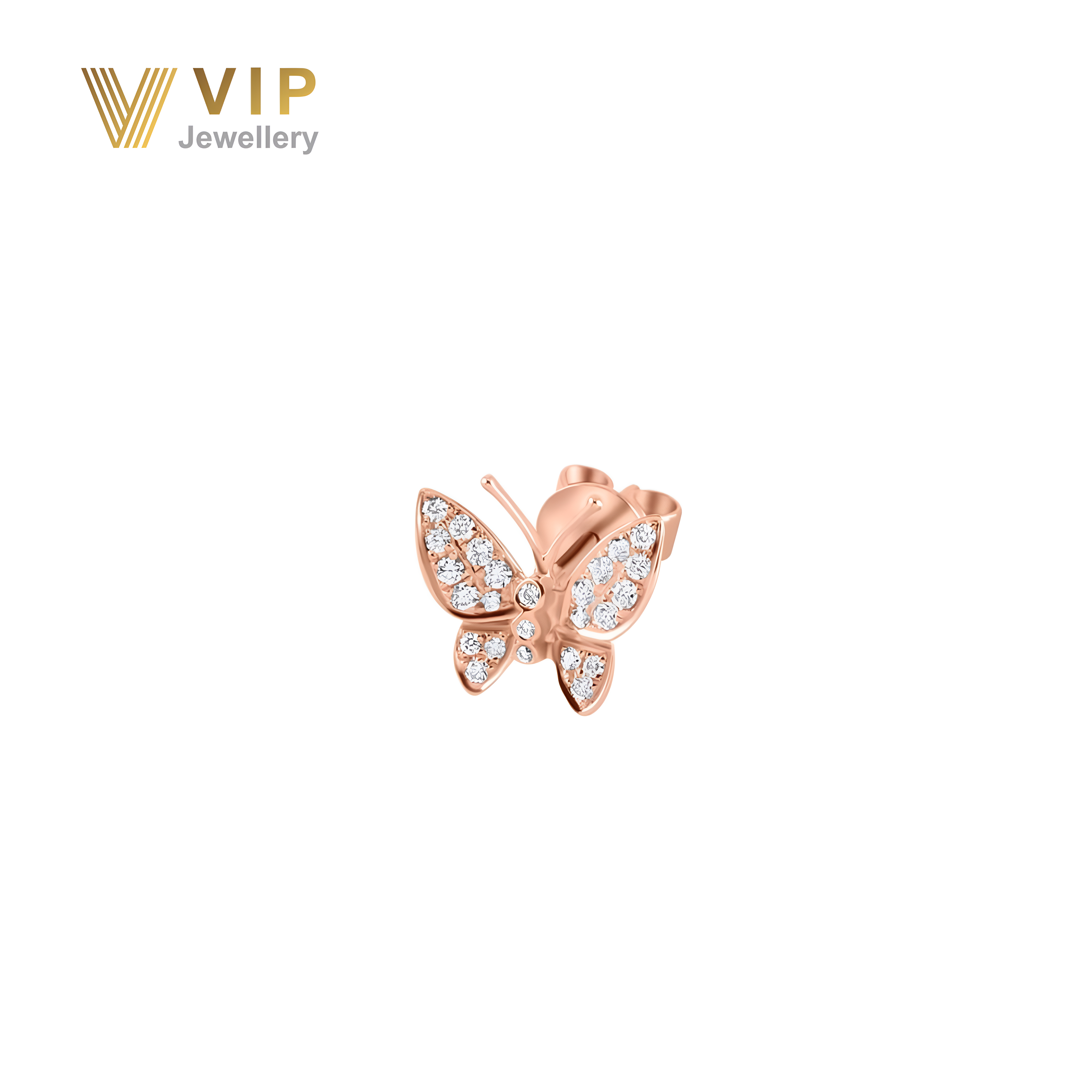 Pristine Flora Earrings in 18K Rose Gold with Diamonds