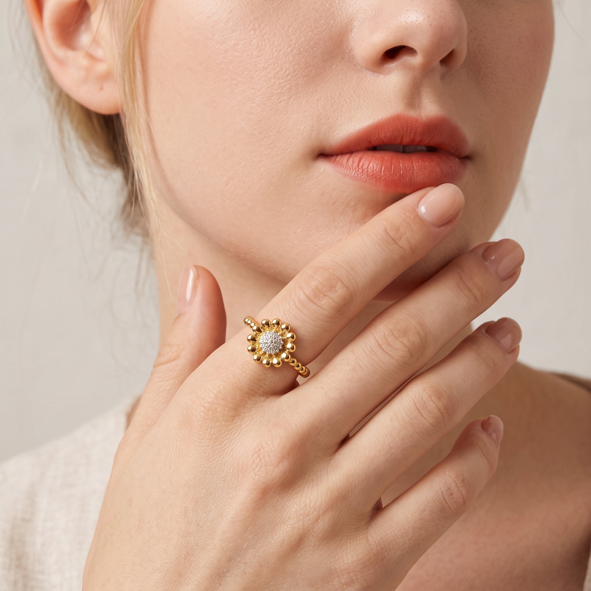 Diamond Pearl Jewellery Ring
