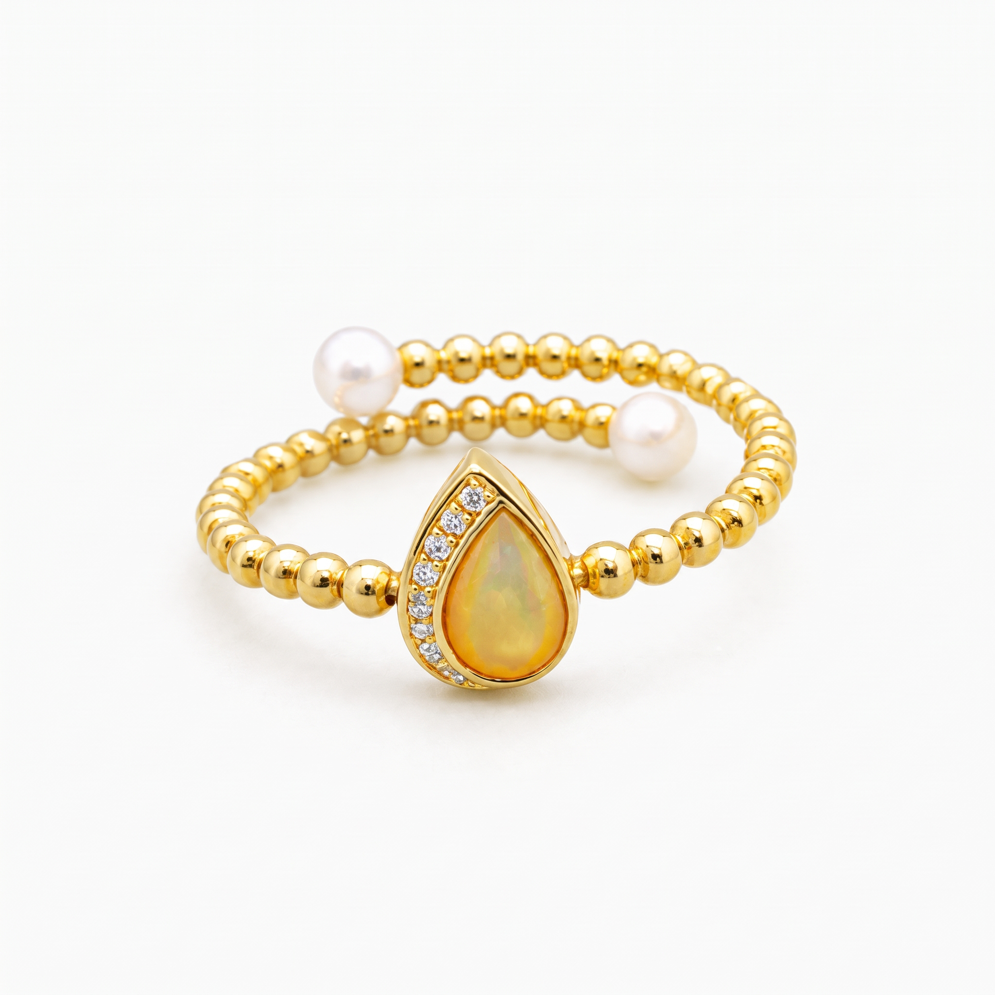 Diamond Pearl Jewellery Ring