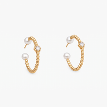 تحميل الصورة إلى عارض المعرض، Diamond Pearl Jewellery Earrings
