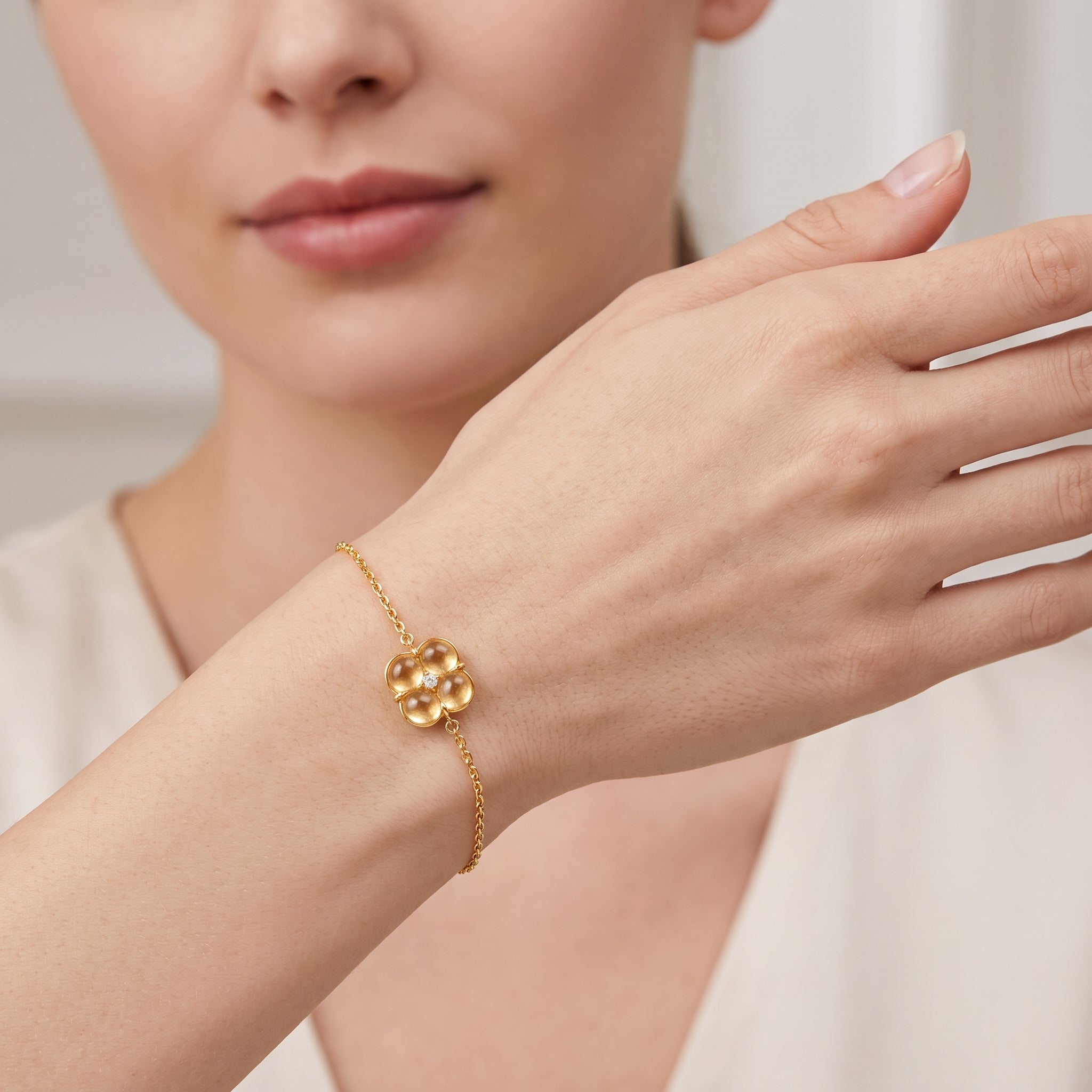 Diamond Pearl Jewellery Bracelet