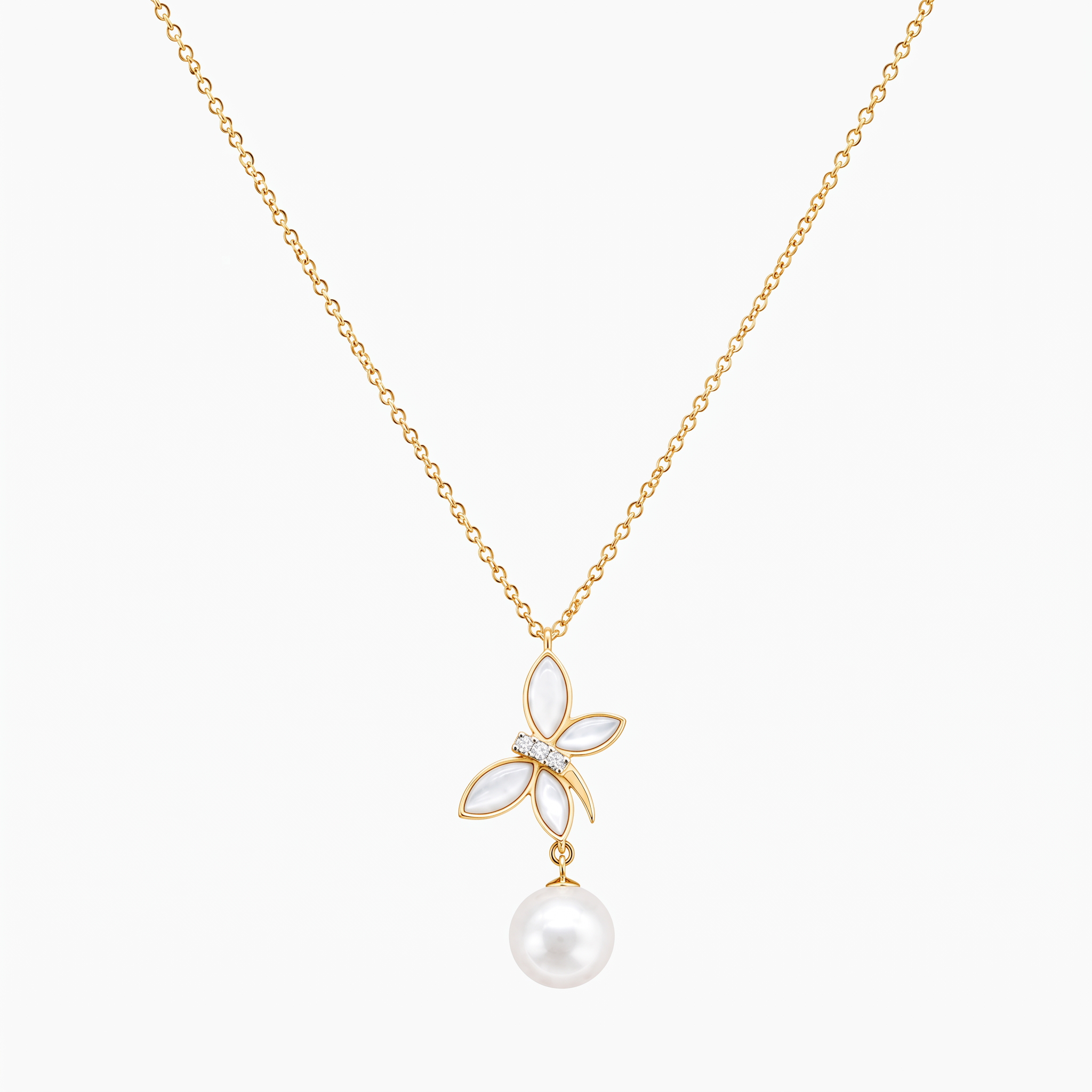 Diamond Pearl Jewellery Necklace