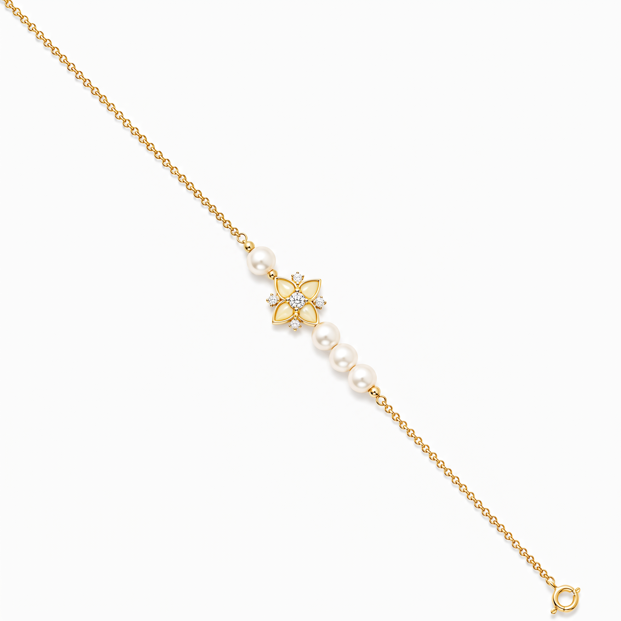 Diamond Pearl Jewellery Bracelet