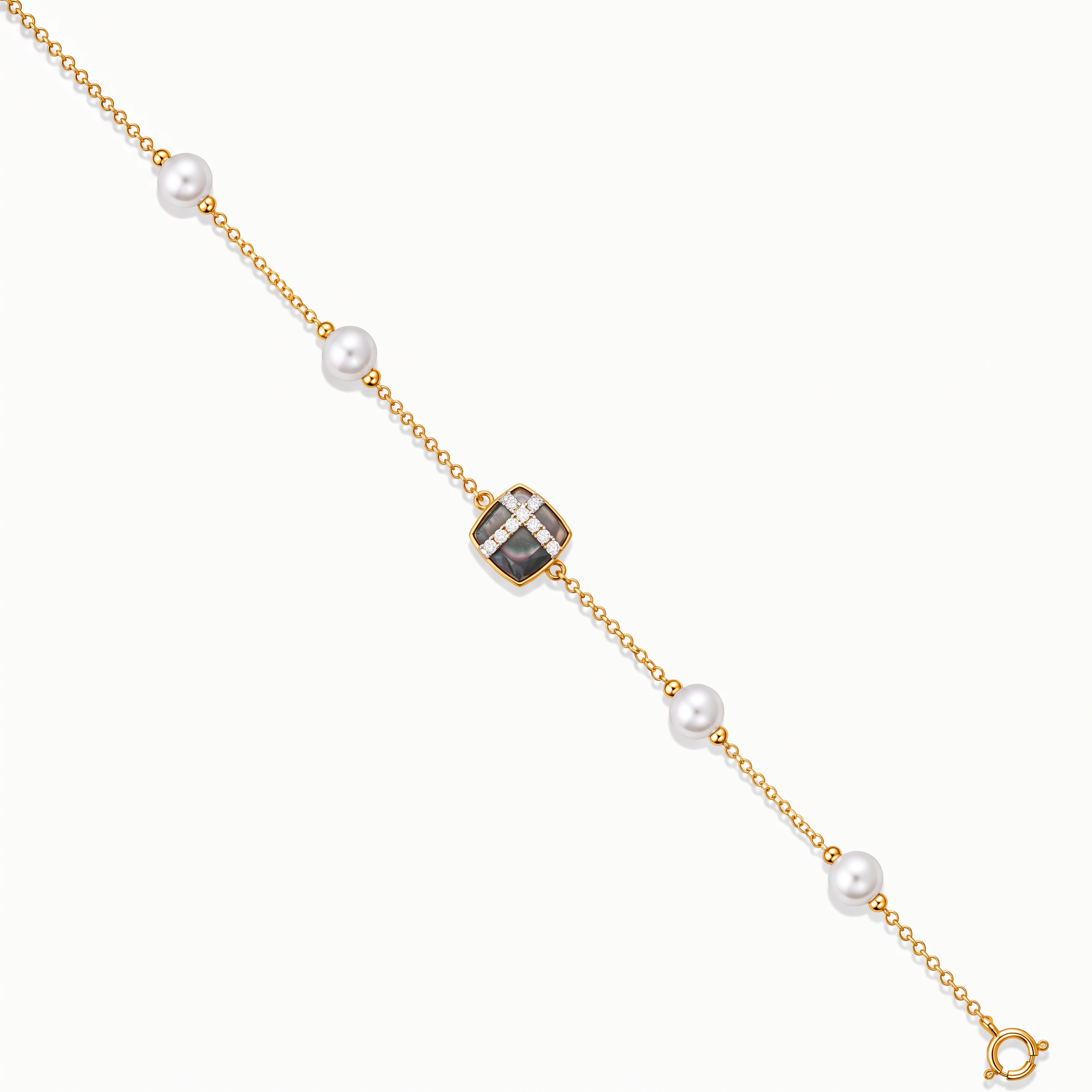 Diamond Pearl Jewellery Bracelet