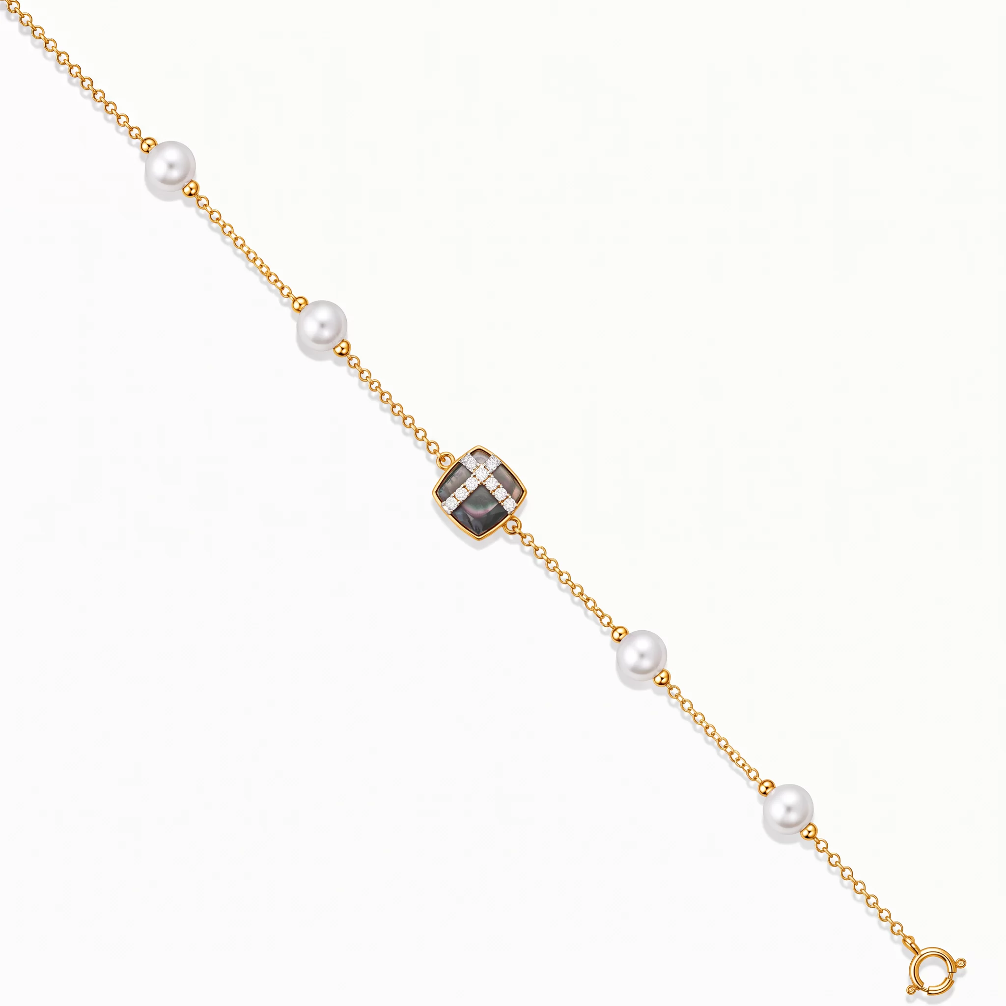 Diamond Pearl Jewellery Bracelet