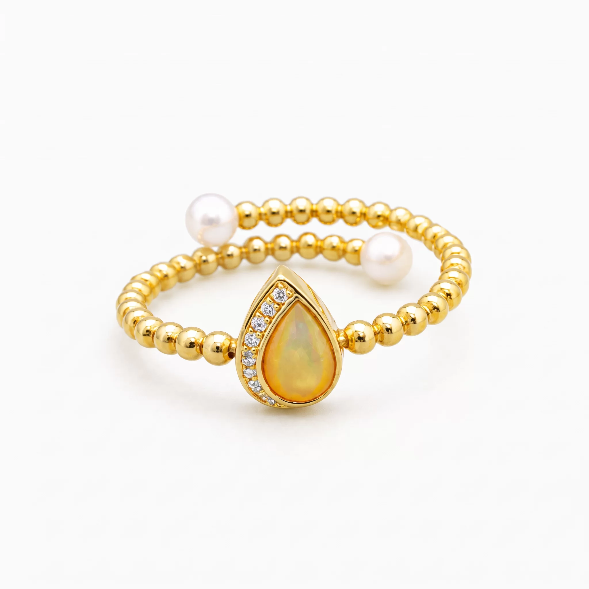 Diamond Pearl Jewellery Ring